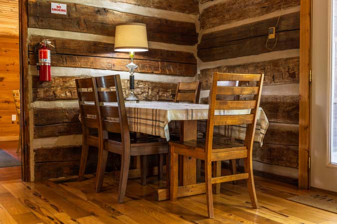 Dining setup for large groups at High Point Lodge