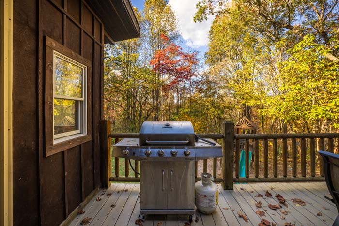 Gas grill on the deck at High Point Lodge